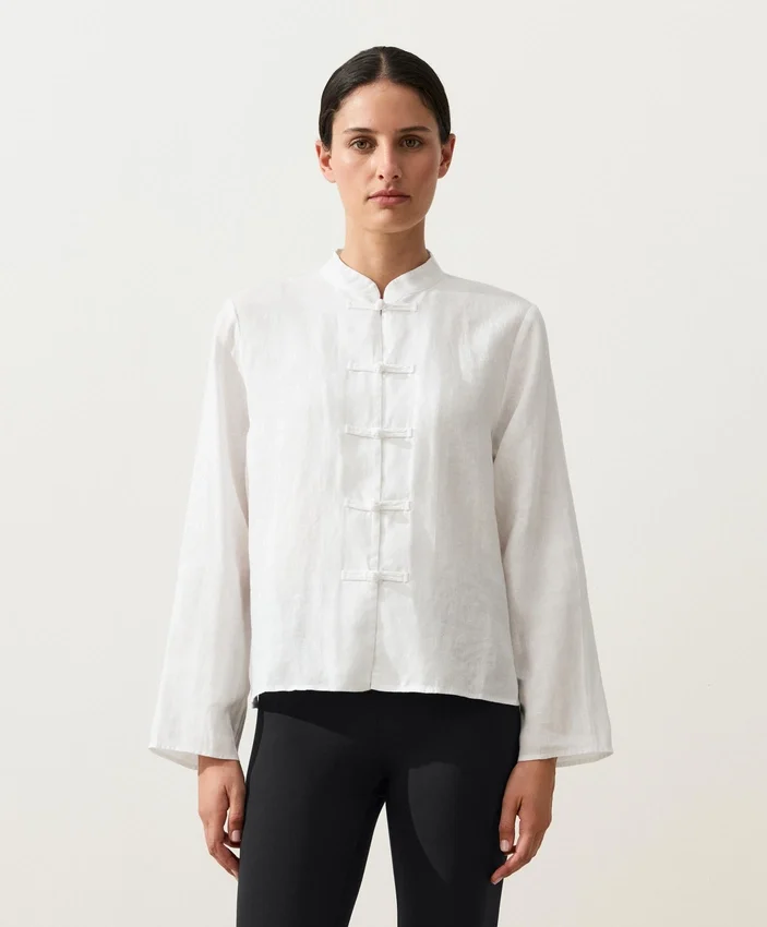 Camisas de cuello alto 100 % lino Camisas de cuello alto 100 % lino