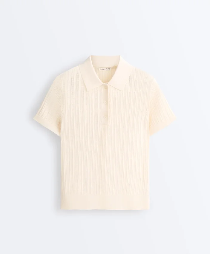 Camisas de manga corta de punto calado Camisas de manga corta de punto calado