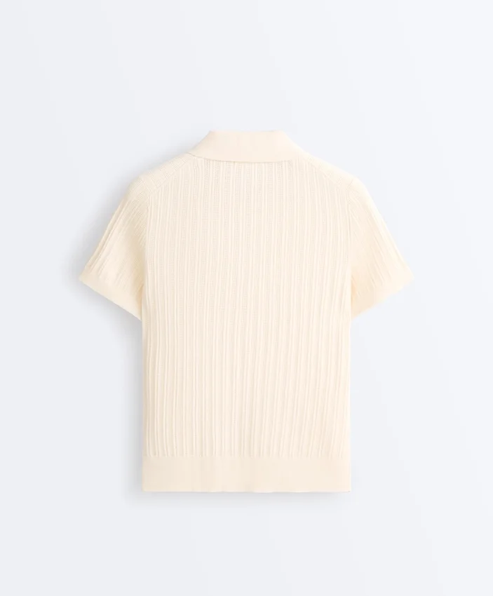 Camisas de manga corta de punto calado Camisas de manga corta de punto calado