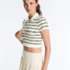 Camisas de manga corta sin costuras a rayas Camisas de manga corta sin costuras a rayas