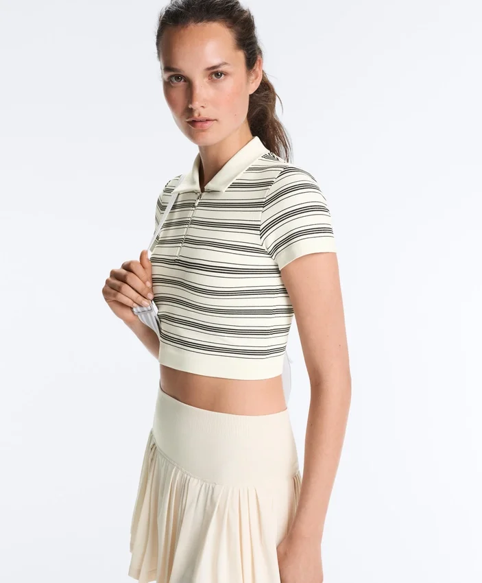 Camisas de manga corta sin costuras a rayas Camisas de manga corta sin costuras a rayas