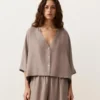 Camisas de pantalón corto 100 % lino