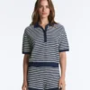 Camisas de punto a rayas 100 % algodón