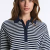 Camisas de punto a rayas 100 % algodón