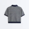 Camisas de punto a rayas 100 % algodón
