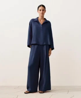 Camisas oversize de manga larga 100 % lino