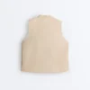 Camisas sin mangas de 100 % lino con cuello alto y botones Camisas sin mangas de 100 % lino con cuello alto y botones