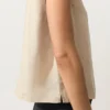 Camisas sin mangas de 100 % lino con cuello alto y botones Camisas sin mangas de 100 % lino con cuello alto y botones