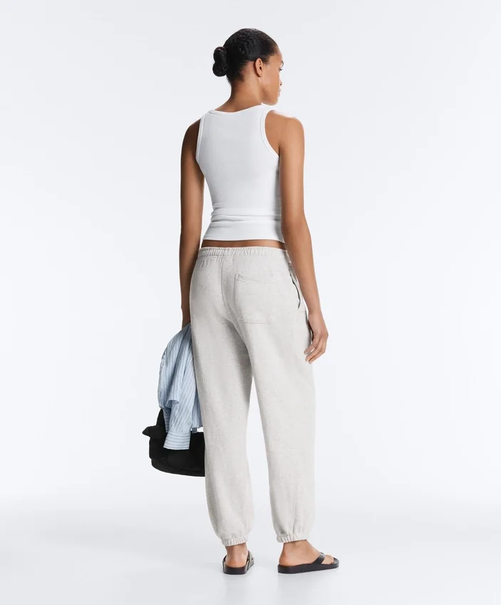 Camiseta ajustada de canalé con tirantes, de algodón y modal Camiseta ajustada de canalé con tirantes, de algodón y modal
