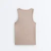 Camiseta ajustada de canalé con tirantes, de algodón y modal