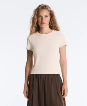 Camiseta ajustada de manga corta de modal acanalado