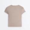 Camiseta ajustada de manga corta de modal acanalado Camiseta ajustada de manga corta de modal acanalado