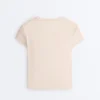 Camiseta ajustada de manga corta de modal acanalado Camiseta ajustada de manga corta de modal acanalado