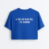 Camiseta corta de corte recto con eslogan, de mezcla de algodón Camiseta corta de corte recto con eslogan, de mezcla de algodón