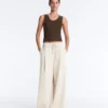 Camiseta de canalé con tirantes anchos, algodón y modal Camiseta de canalé con tirantes anchos, algodón y modal