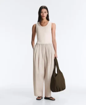 Camiseta de canalé con tirantes anchos, algodón y modal Camiseta de canalé con tirantes anchos, algodón y modal