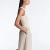Camiseta de canalé con tirantes anchos, algodón y modal Camiseta de canalé con tirantes anchos, algodón y modal
