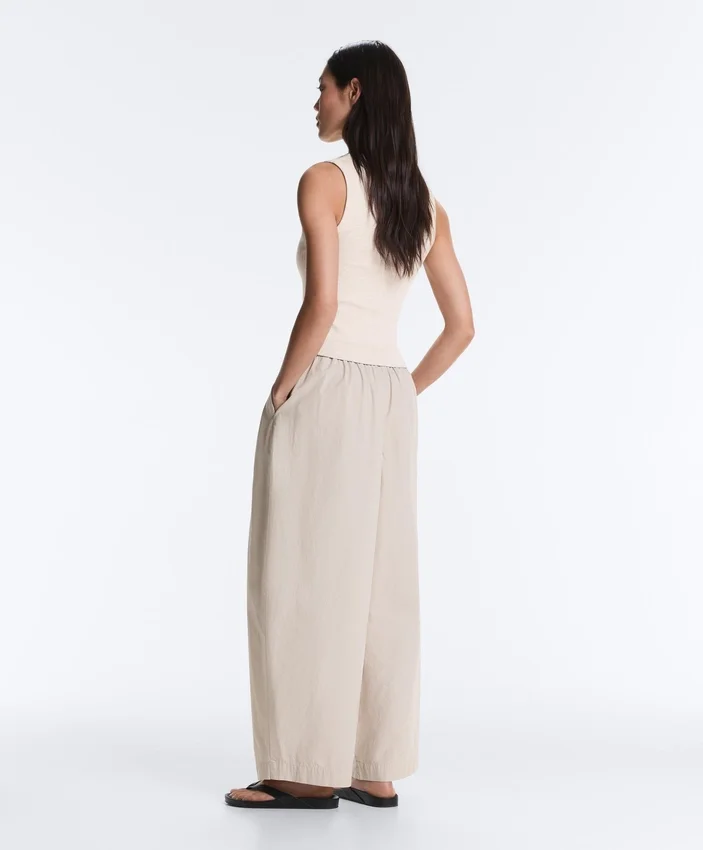 Camiseta de canalé con tirantes anchos, algodón y modal Camiseta de canalé con tirantes anchos, algodón y modal