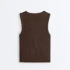 Camiseta de canalé con tirantes anchos, algodón y modal Camiseta de canalé con tirantes anchos, algodón y modal
