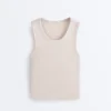 Camiseta de canalé con tirantes anchos, algodón y modal Camiseta de canalé con tirantes anchos, algodón y modal