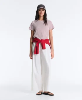 Camiseta de manga corta a rayas de mezcla de algodón, corte regular en pantalones cortos