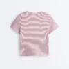 Camiseta de manga corta a rayas de mezcla de algodón, corte regular en pantalones cortos Camiseta de manga corta a rayas de mezcla de algodón, corte regular en pantalones cortos