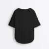 Camiseta de manga corta de mezcla de modal con bajo redondeado en la espalda Camiseta de manga corta de mezcla de modal con bajo redondeado en la espalda