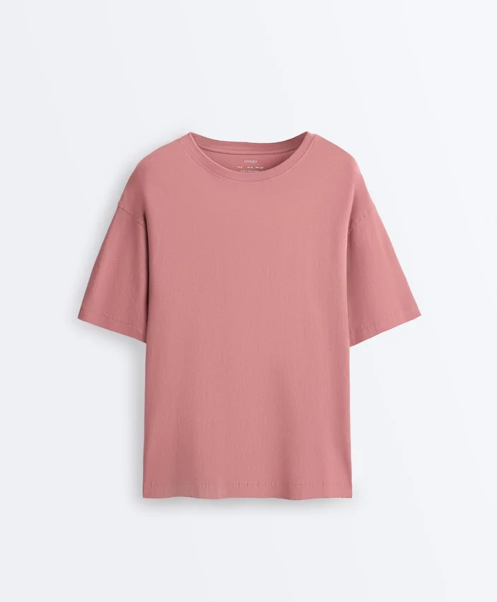 Camiseta de manga corta larga de mezcla de algodón Camiseta de manga corta larga de mezcla de algodón