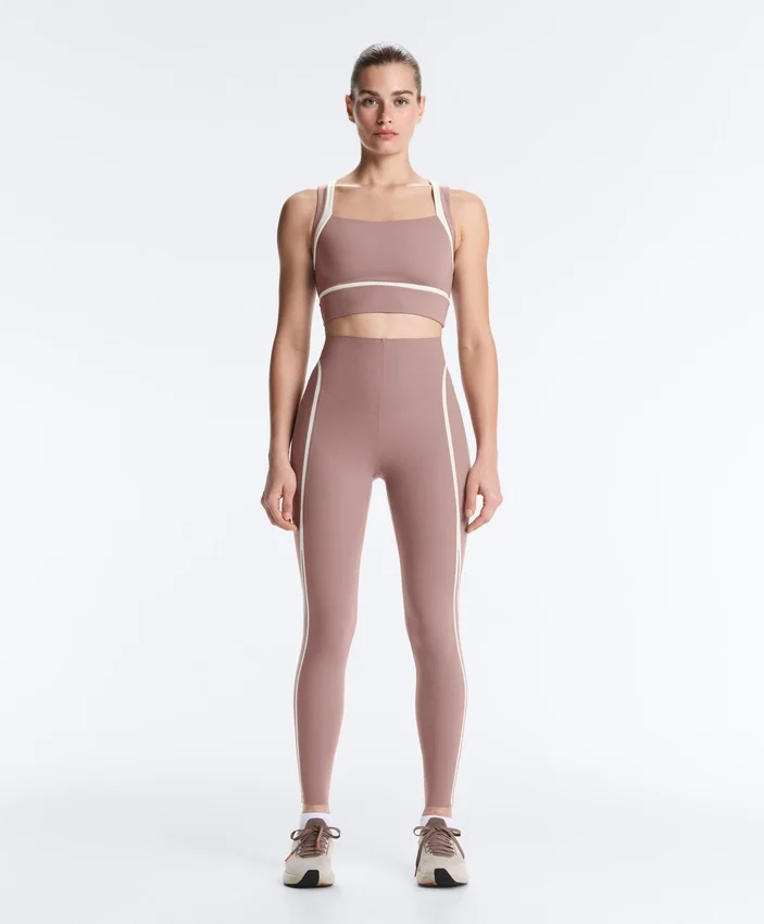 Leggings de cintura alta, Compressive Core Control, hasta el tobillo, con detalles en contraste Leggings de cintura alta, Compressive Core Control, hasta el tobillo, con detalles en contraste