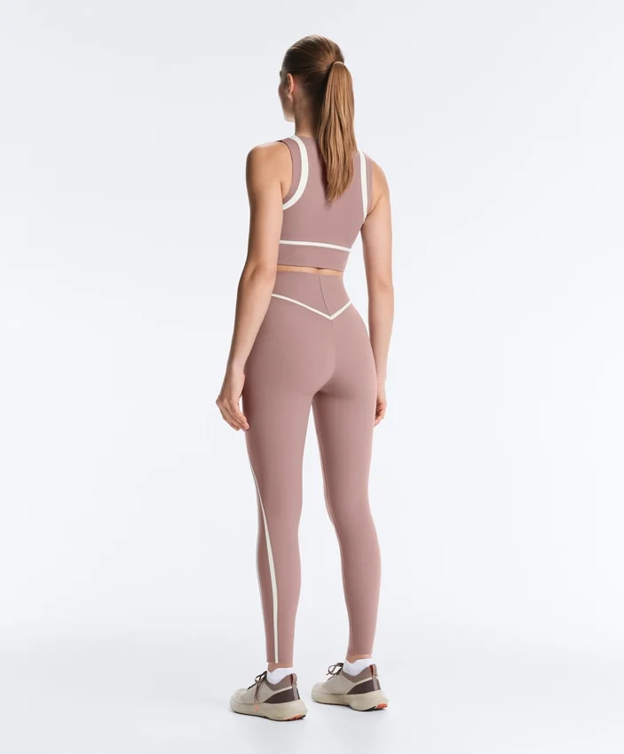 Leggings de cintura alta, Compressive Core Control, hasta el tobillo, con detalles en contraste Leggings de cintura alta, Compressive Core Control, hasta el tobillo, con detalles en contraste