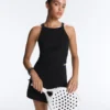 Camiseta de tirantes con cuello halter de Comfortlux y dobladillo con puntada de festón Camiseta de tirantes con cuello halter de Comfortlux y dobladillo con puntada de festón