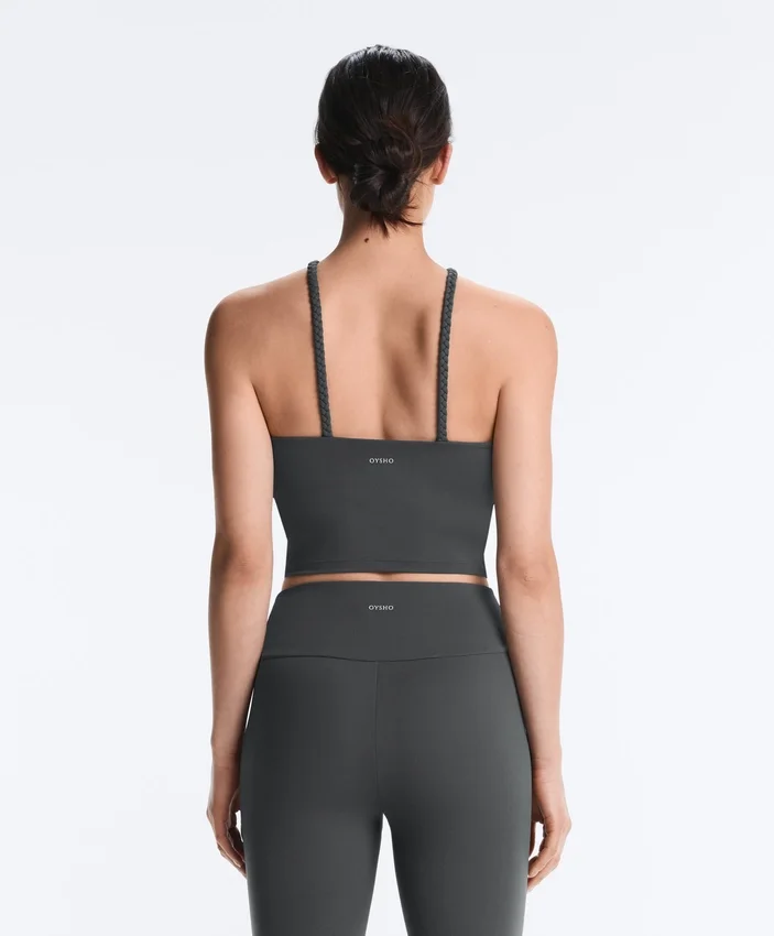 Camiseta de tirantes con cuello halter trenzado Comfortlux Camiseta de tirantes con cuello halter trenzado Comfortlux