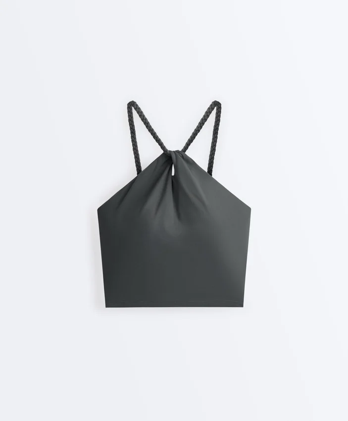 Camiseta de tirantes con cuello halter trenzado Comfortlux Camiseta de tirantes con cuello halter trenzado Comfortlux