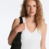 Camiseta de tirantes de mezcla de modal acanalada