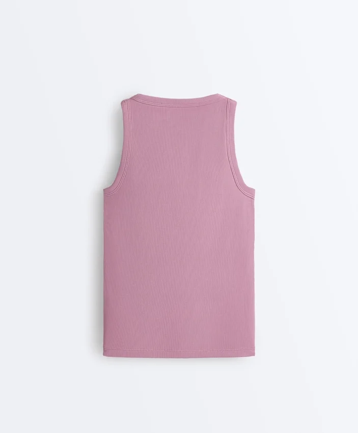 Camiseta de tirantes de mezcla de modal acanalada Camiseta de tirantes de mezcla de modal acanalada