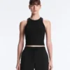 Camiseta de tirantes larga de mezcla de modal acanalado Camiseta de tirantes larga de mezcla de modal acanalado