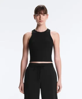 Camiseta de tirantes larga de mezcla de modal acanalado Camiseta de tirantes larga de mezcla de modal acanalado