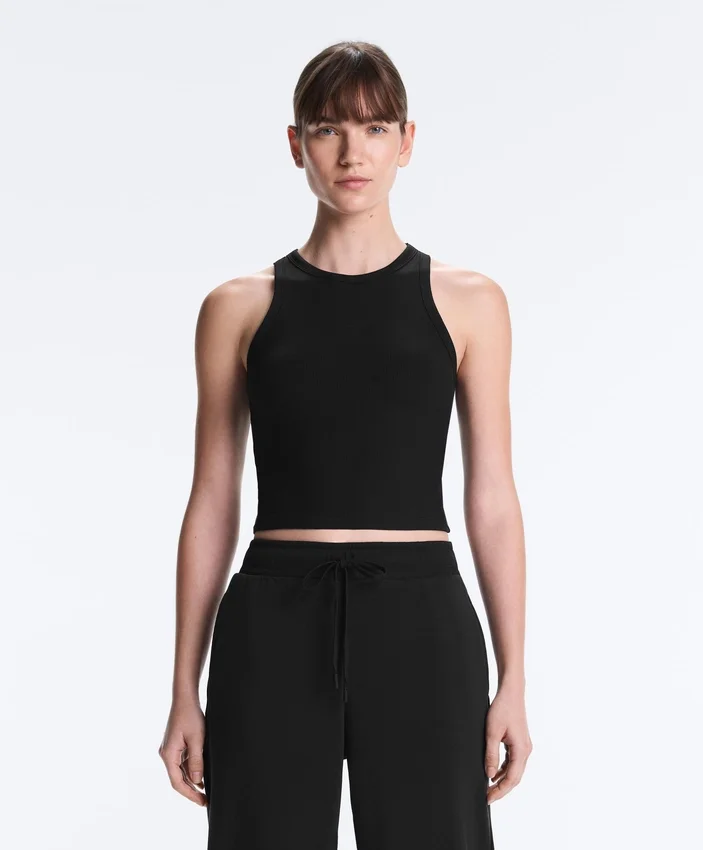 Camiseta de tirantes larga de mezcla de modal acanalado Camiseta de tirantes larga de mezcla de modal acanalado