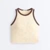 Camiseta de tirantes larga de mezcla de modal acanalado Camiseta de tirantes larga de mezcla de modal acanalado