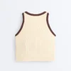 Camiseta de tirantes larga de mezcla de modal acanalado Camiseta de tirantes larga de mezcla de modal acanalado