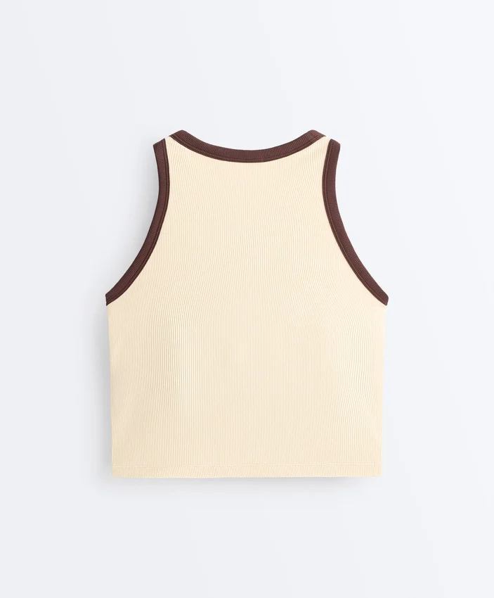 Camiseta de tirantes larga de mezcla de modal acanalado Camiseta de tirantes larga de mezcla de modal acanalado