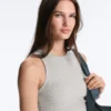 Camiseta de tirantes larga de mezcla de modal acanalado Camiseta de tirantes larga de mezcla de modal acanalado