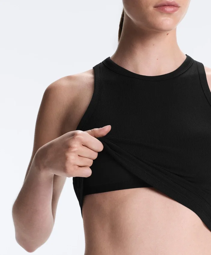 Camiseta de tirantes larga de mezcla de modal acanalado Camiseta de tirantes larga de mezcla de modal acanalado