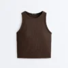 Camiseta de tirantes larga de mezcla de modal acanalado Camiseta de tirantes larga de mezcla de modal acanalado