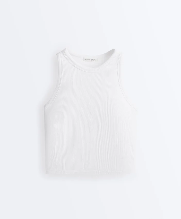 Camiseta de tirantes larga de mezcla de modal acanalado Camiseta de tirantes larga de mezcla de modal acanalado