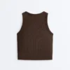 Camiseta de tirantes larga de mezcla de modal acanalado Camiseta de tirantes larga de mezcla de modal acanalado