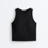 Camiseta de tirantes larga de mezcla de modal acanalado Camiseta de tirantes larga de mezcla de modal acanalado