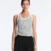 Camiseta de tirantes larga de modal a rayas Camiseta de tirantes larga de modal a rayas
