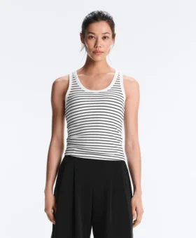 Camiseta de tirantes larga de modal a rayas