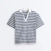 Camiseta holgada de manga corta con cuello de polo de mezcla de algodón Camiseta holgada de manga corta con cuello de polo de mezcla de algodón